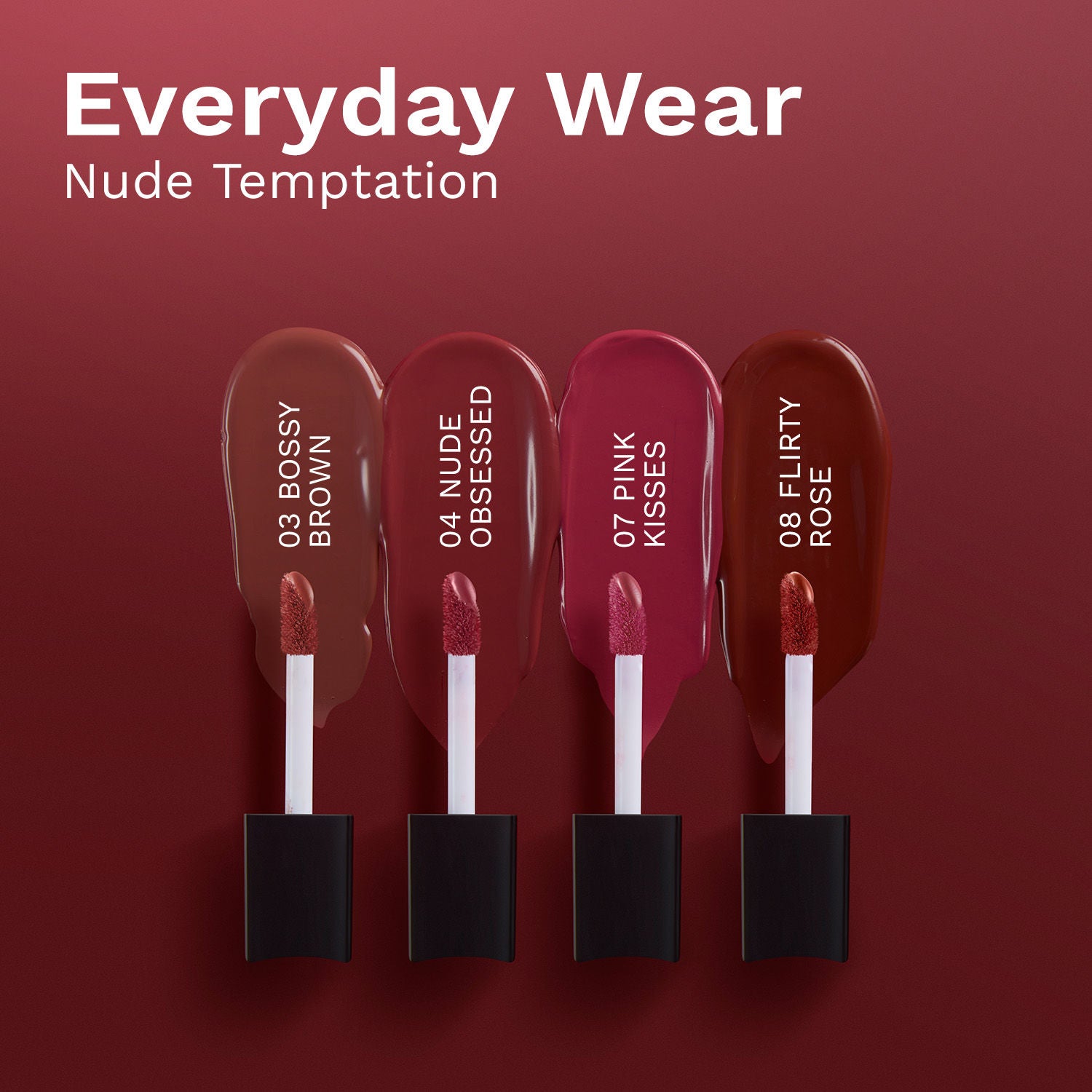 Matte Mini Liquid Lipstick 4 In 1 Pack Smudgeproof, Hydrating & Lightweight
