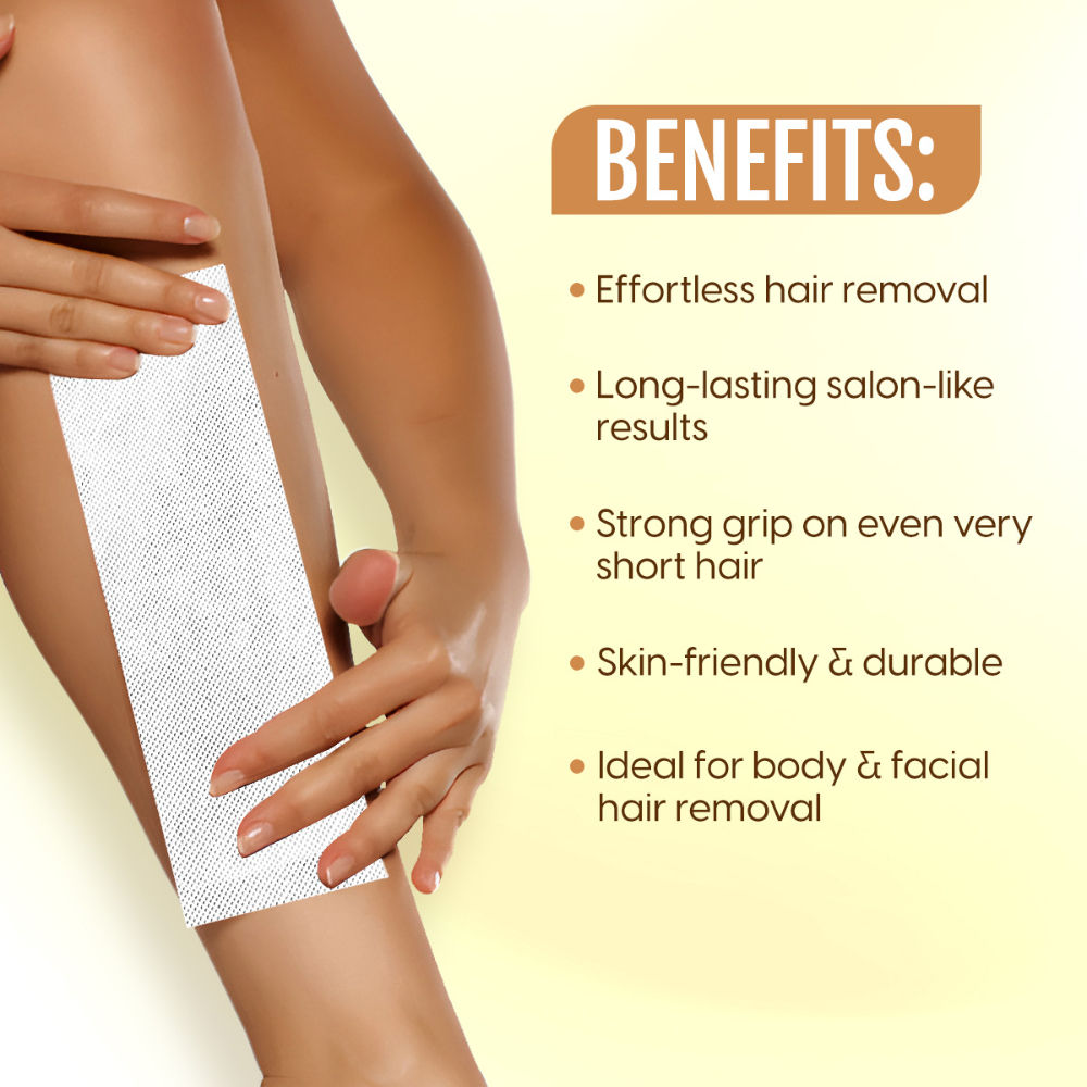 Wax Strips Hair Waxing for Full Body Facial Hair Removal - Free Wooden Stick Knife Applicators