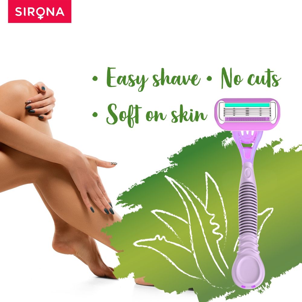 Reusable 4 Blade Shaving Razor For Women For Pain-free Body Hair Removal With Aloe Vera Lubrication