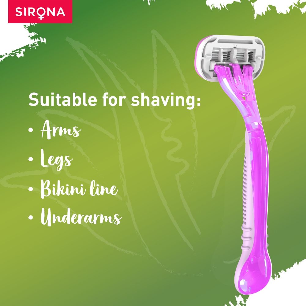 Reusable 4 Blade Shaving Razor For Women For Pain-free Body Hair Removal With Aloe Vera Lubrication