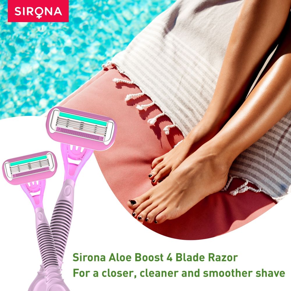 Reusable 4 Blade Shaving Razor For Women For Pain-free Body Hair Removal With Aloe Vera Lubrication