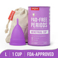 FDA Approved Reusable Menstrual Cup for Women (Large Size) Protection for Up to 8-10 Hours