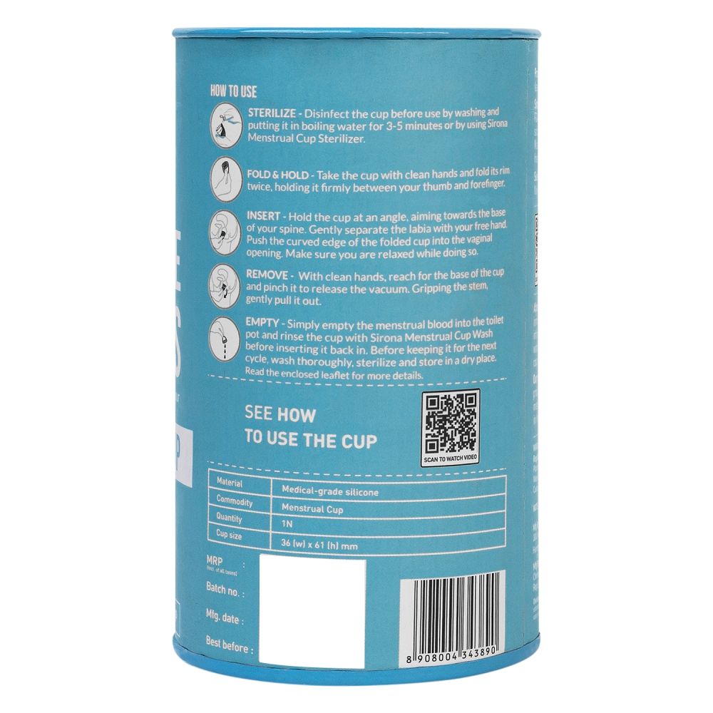 Pad Approved Reusable Menstrual Cup For Women (Small Size) Protection For Up To 8-10 Hours