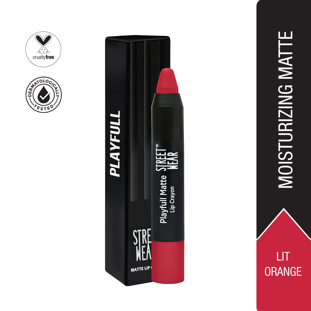 Playfull Matte Lip Crayon - Lit Orange