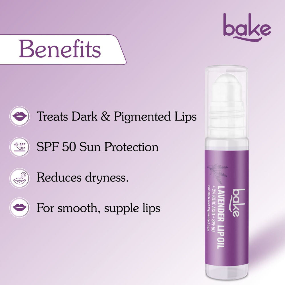 2% Kojic Acid Lavender Lip Balm Oil SPF 50 PA+++ for Dark, Chapped & Pigmented Lips
