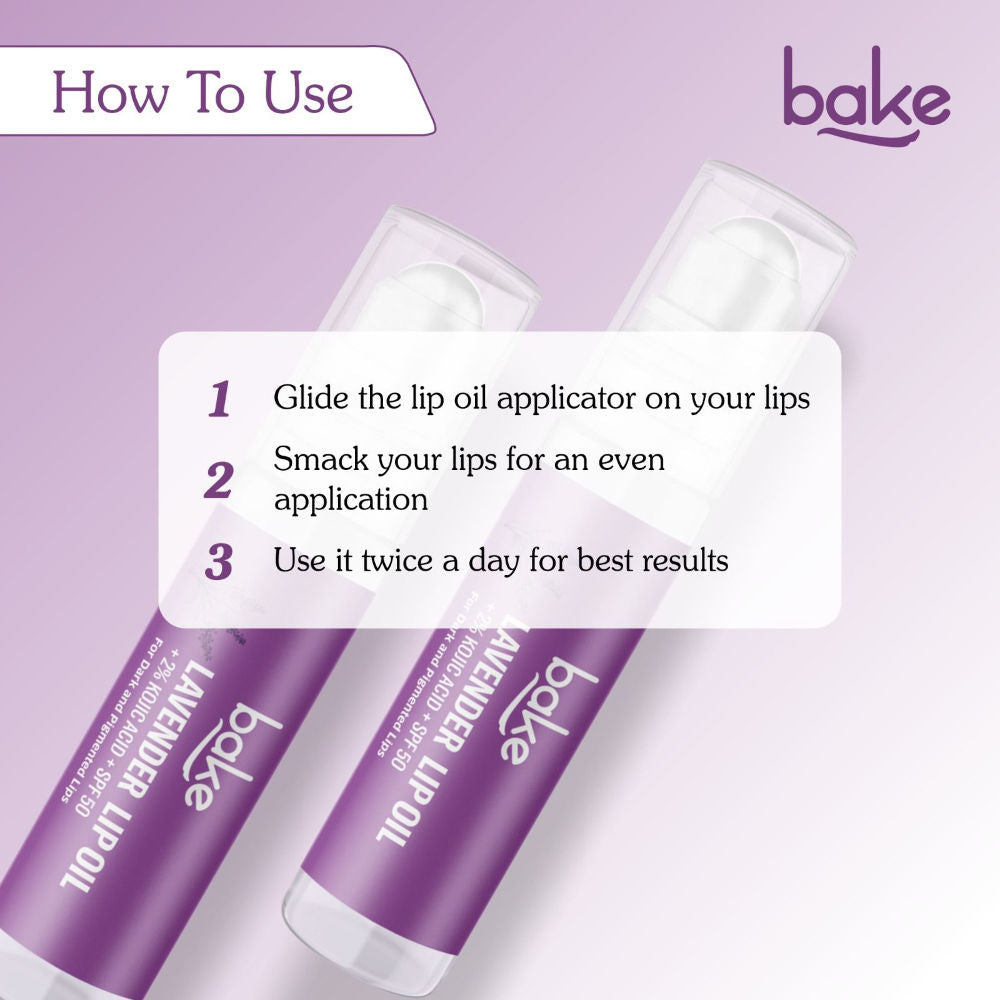 2% Kojic Acid Lavender Lip Balm Oil SPF 50 PA+++ for Dark, Chapped & Pigmented Lips
