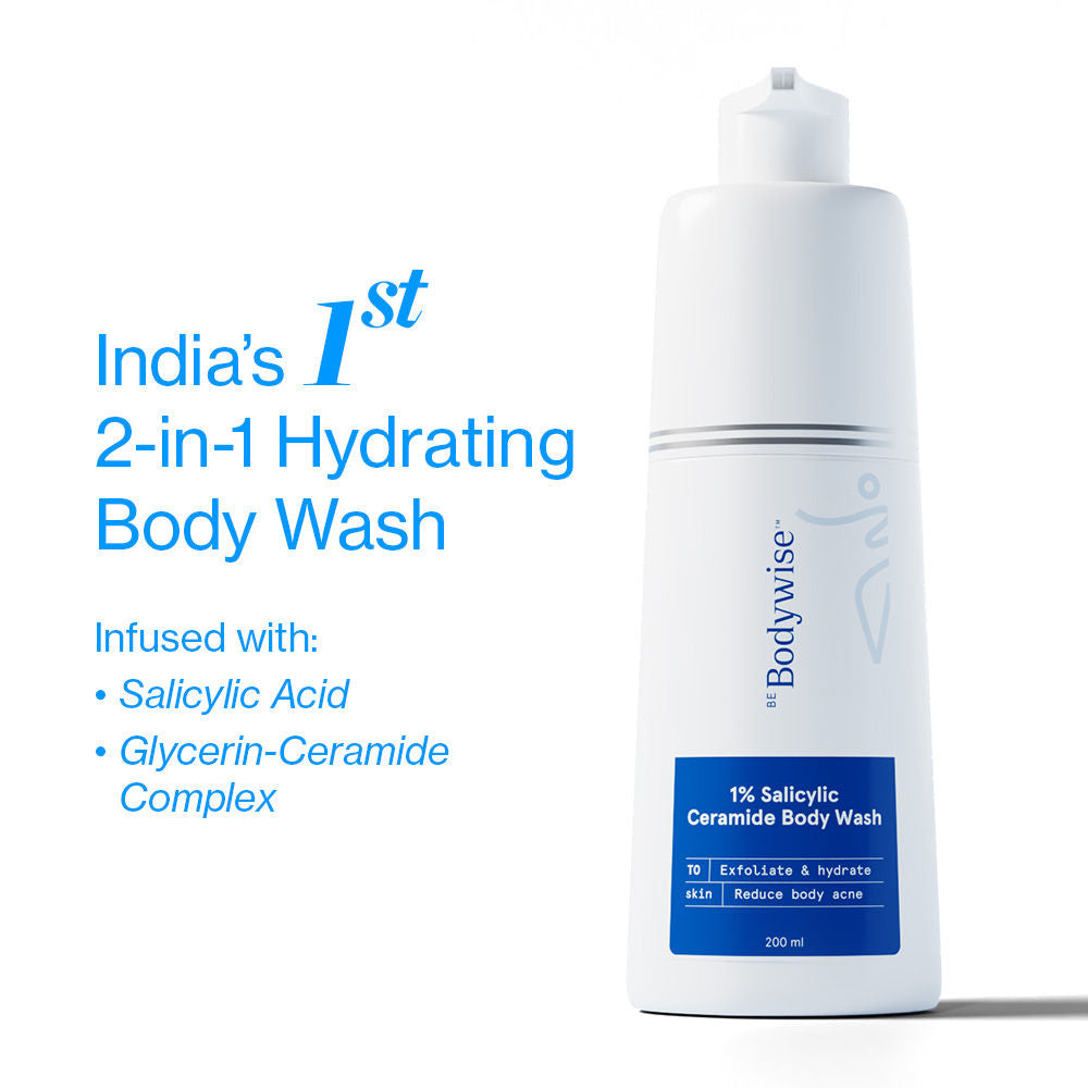 1% Salicylic Ceramide Body Wash - Dual Pump 2in1 Body Wash - For Body Acne and Dry Skin