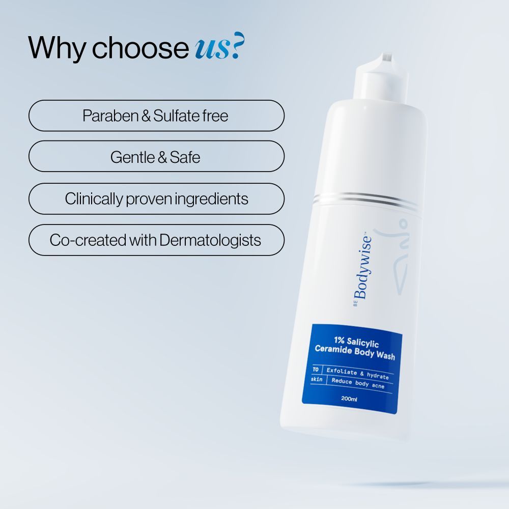 1% Salicylic Ceramide Body Wash - Dual Pump 2in1 Body Wash - For Body Acne and Dry Skin