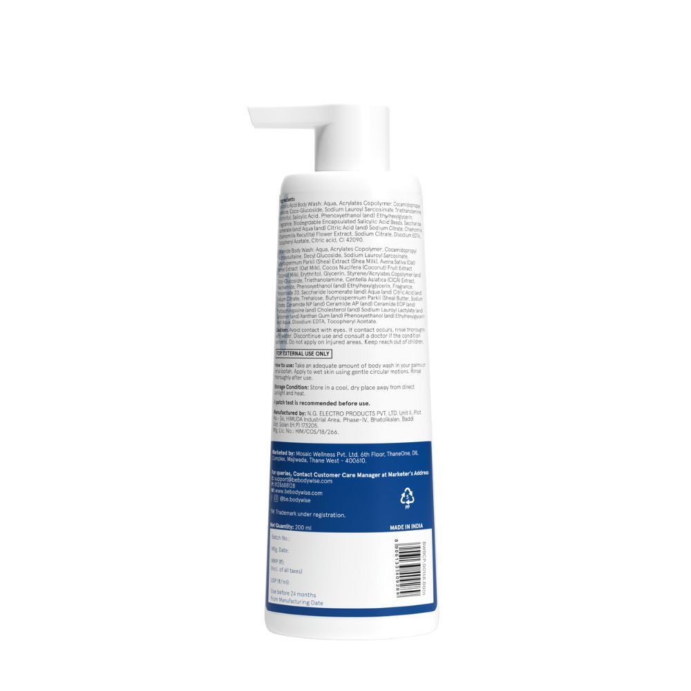 1% Salicylic Ceramide Body Wash - Dual Pump 2in1 Body Wash - For Body Acne and Dry Skin