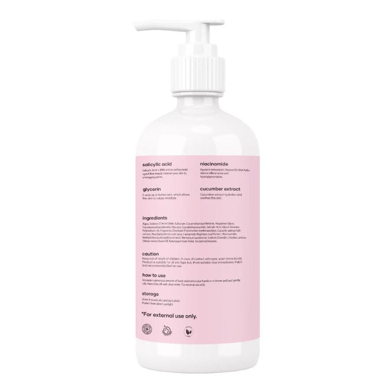 Body Wash With 2% Salicylic Acid, Niacinamide, Glycerin & Cucumber Extract