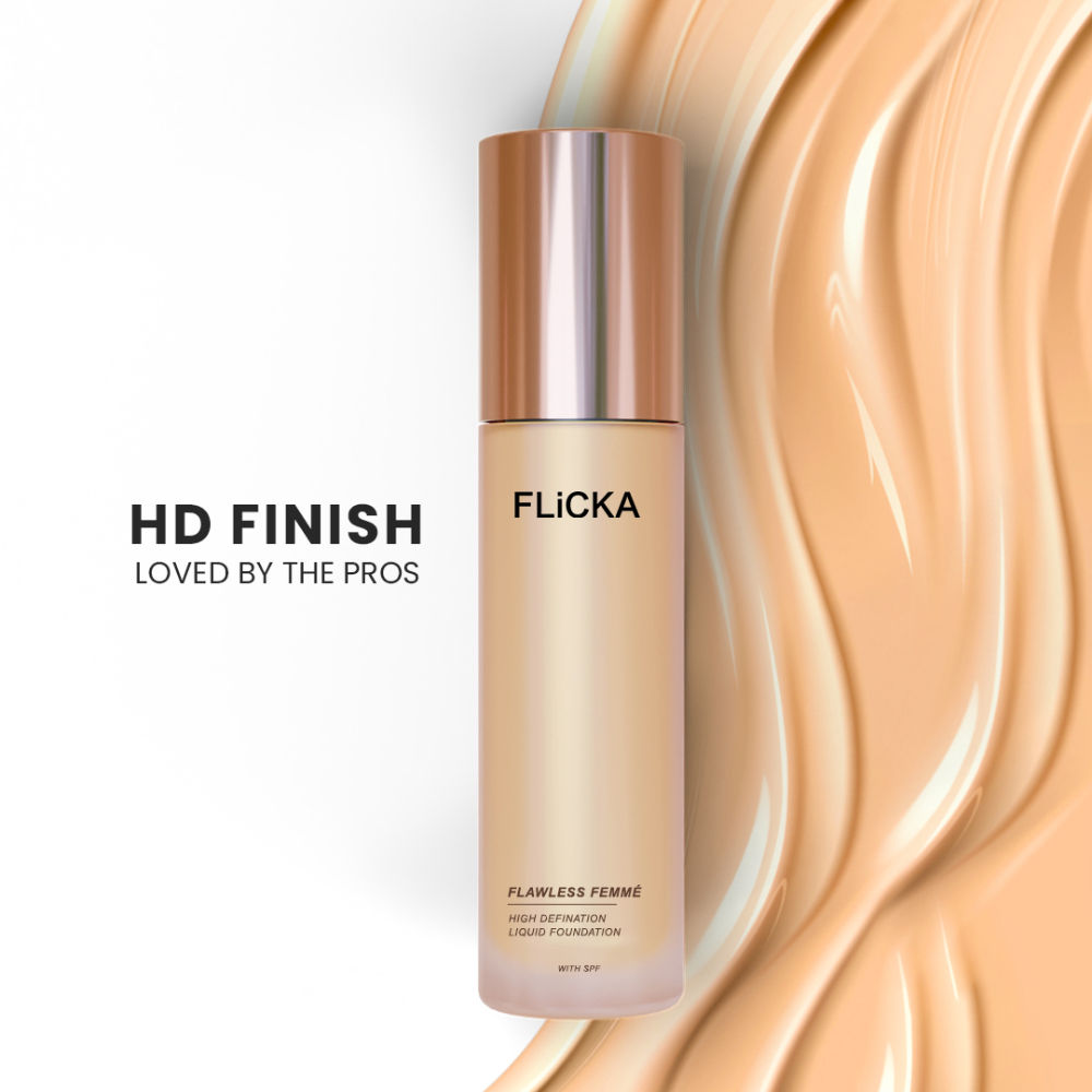 Flawless Femme HD Liquid Foundation Dewy Finish Long Lasting Medium High Coverage - Fair