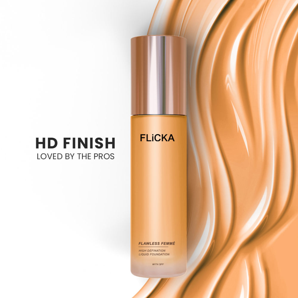 Flawless Femme HD Liquid Foundation Dewy Finish Long Lasting Medium High Coverage - Beige