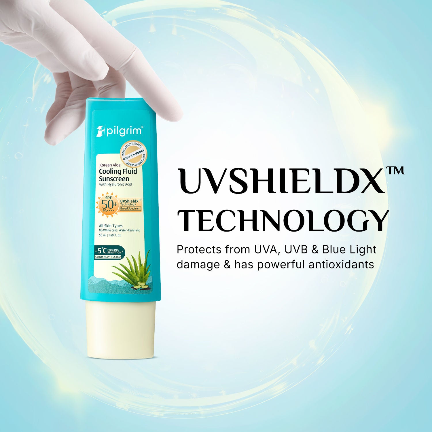 Korean Aloe Cooling Fluid Sunscreen SPF 50+ PA++++ With Hyaluronic Acid