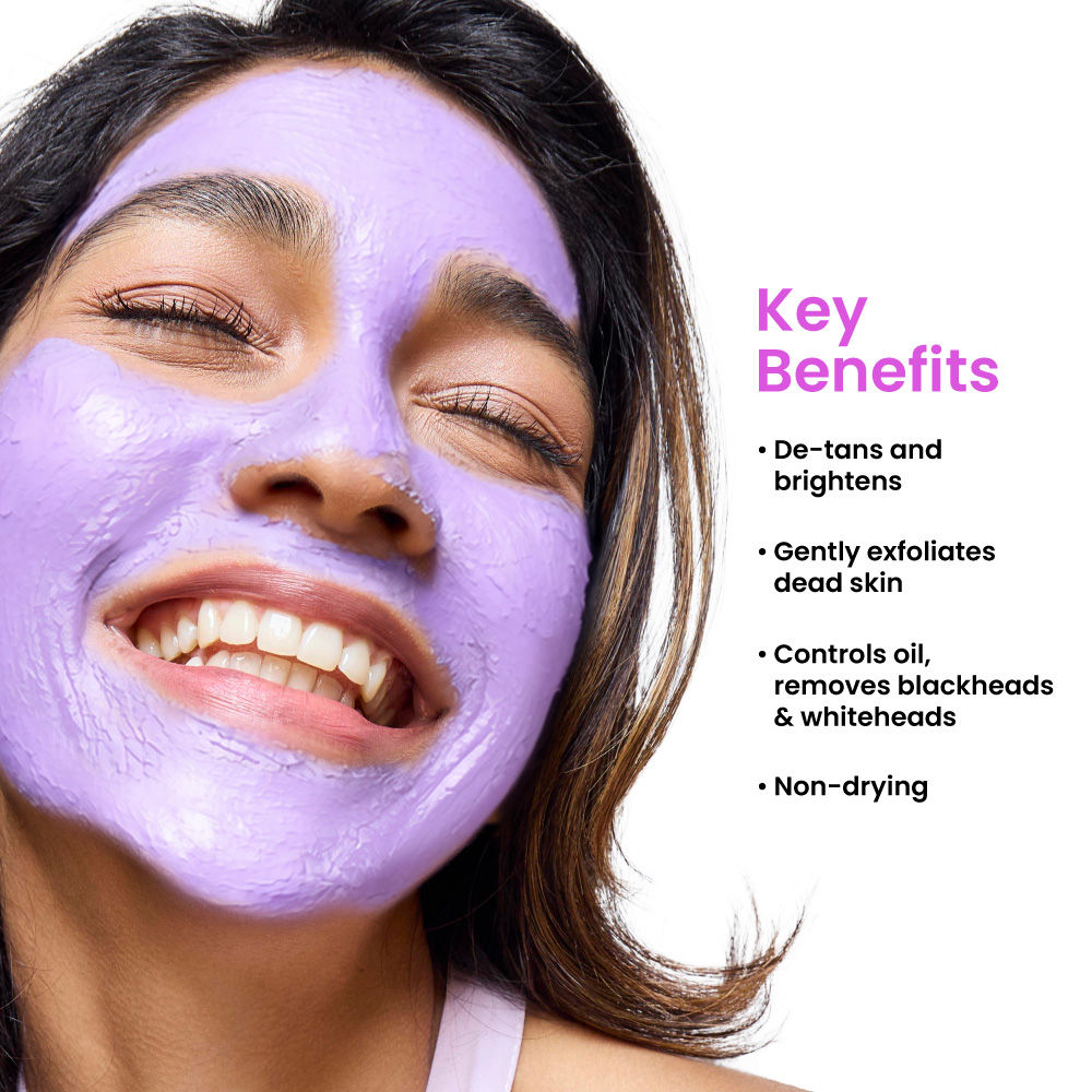 De-Tan Face Mask For Tan Removal, Instant Brightening & Glowing Skin, Hydrates For 8+ Hours