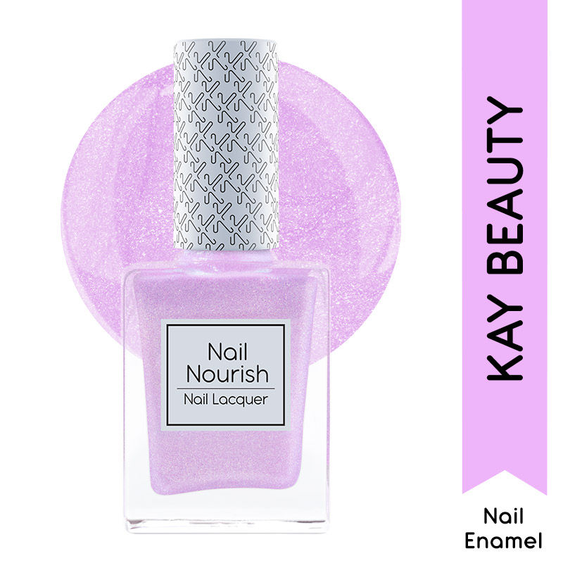 Nail Nourish Glitter Pastel Nail Enamel Polish - Gazing Violet