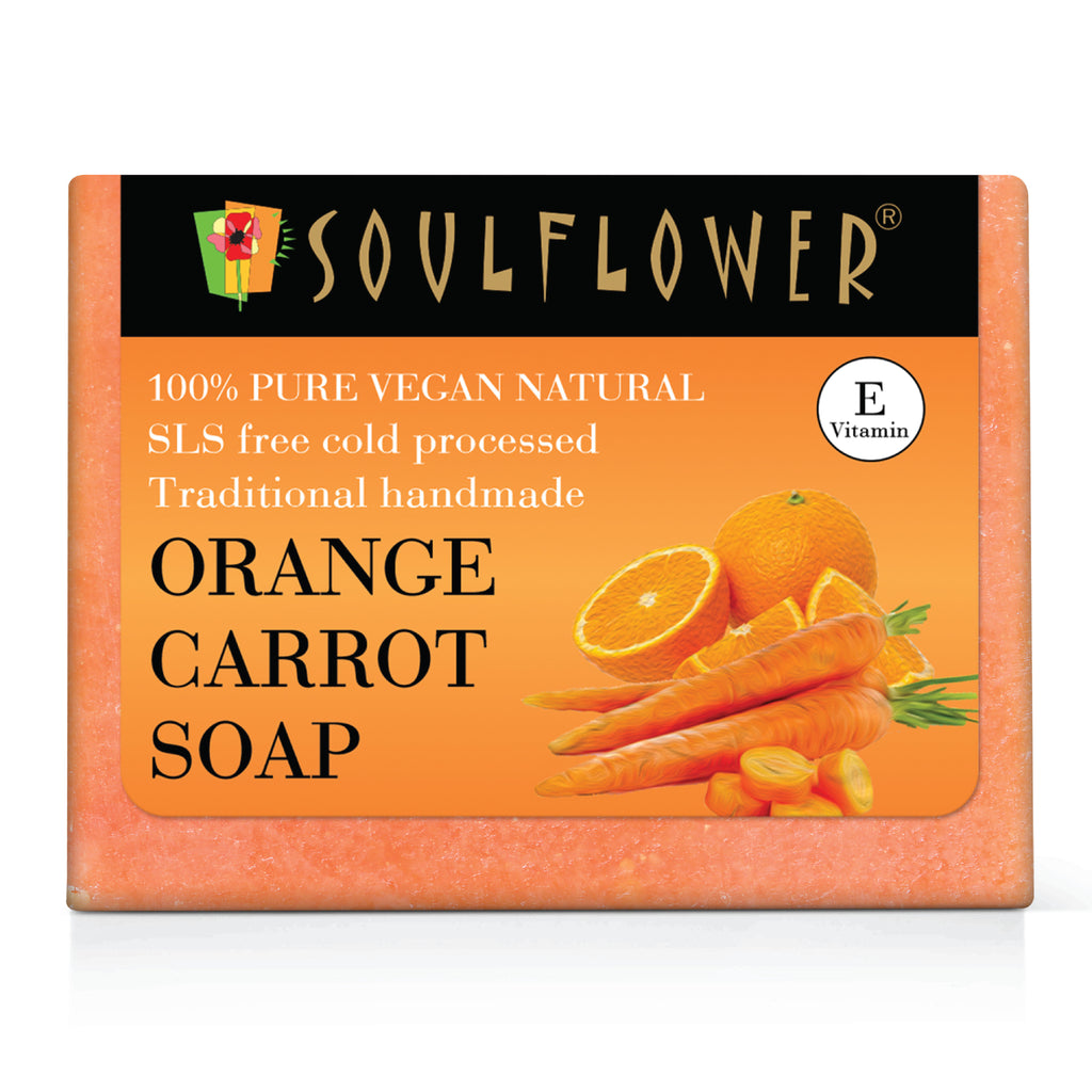 Ayurvedic Vitamin C Orange Carrot Handmade Soap for Skin Face Whitening, Dark Spots