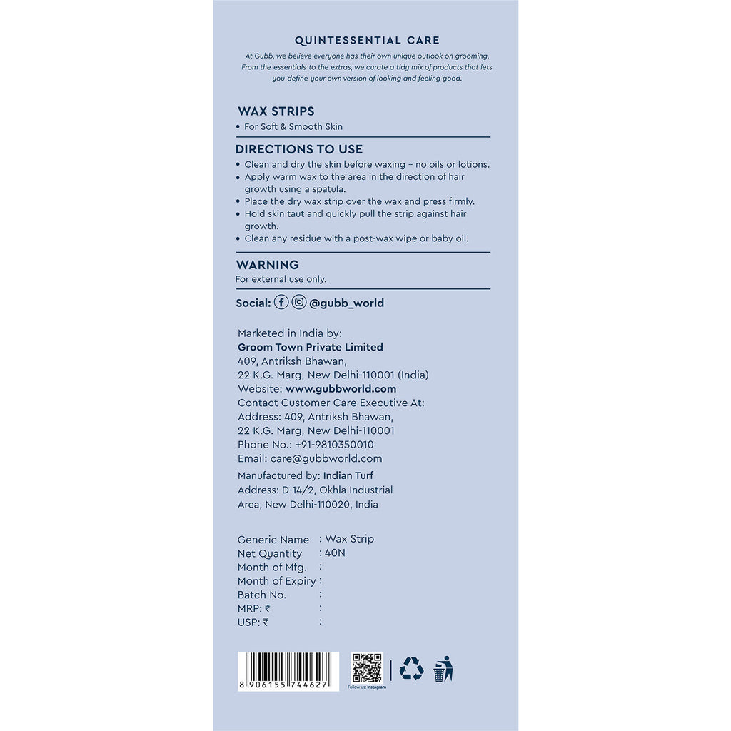 Hair Removal Body Wax Strips