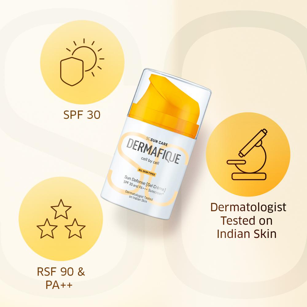 Sun Defense Gel Crème, SPF 30, PA +++ Sunscreen 50g, Prevents Tanning & Pigmentation