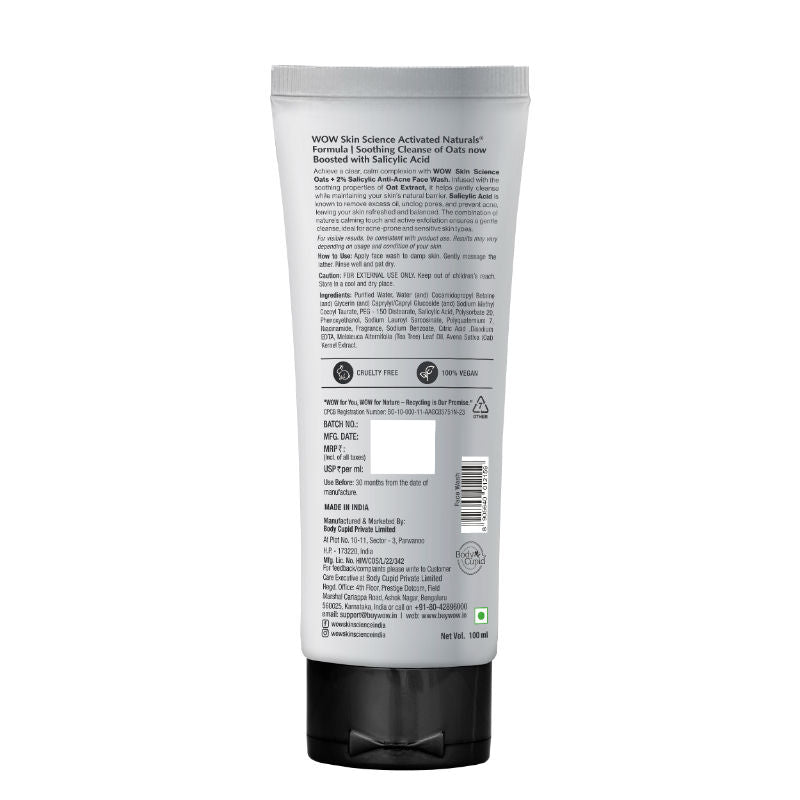 Skin Science Men Oats + 2% Salicylic Anti-Acne Face Wash