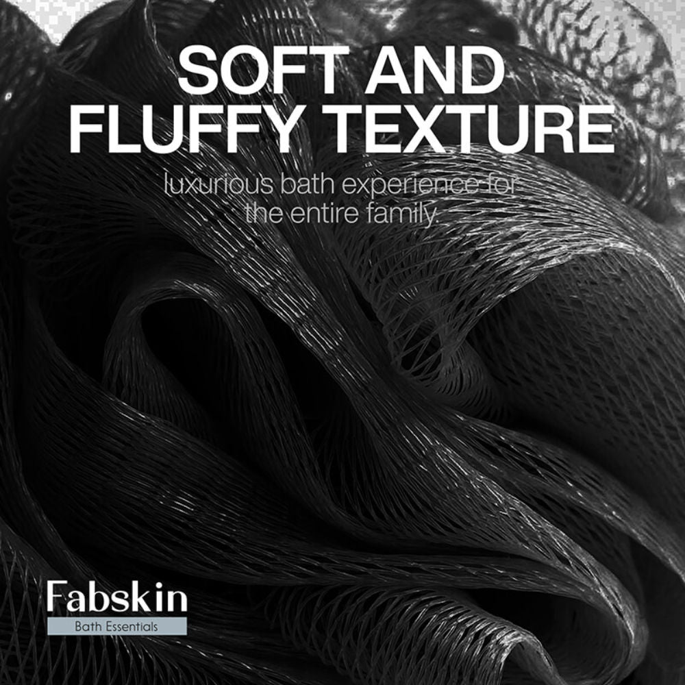 Luxury Bathing Round Loofah Bath Sponge - Black