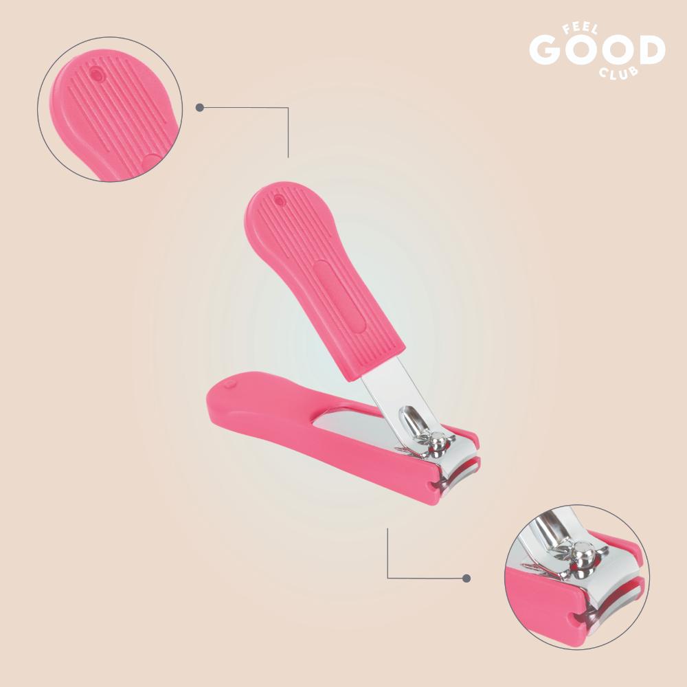Pink Nail Clipper For Cutting Trimming Finger & Toe Nails For Diy Manicure Pedicure