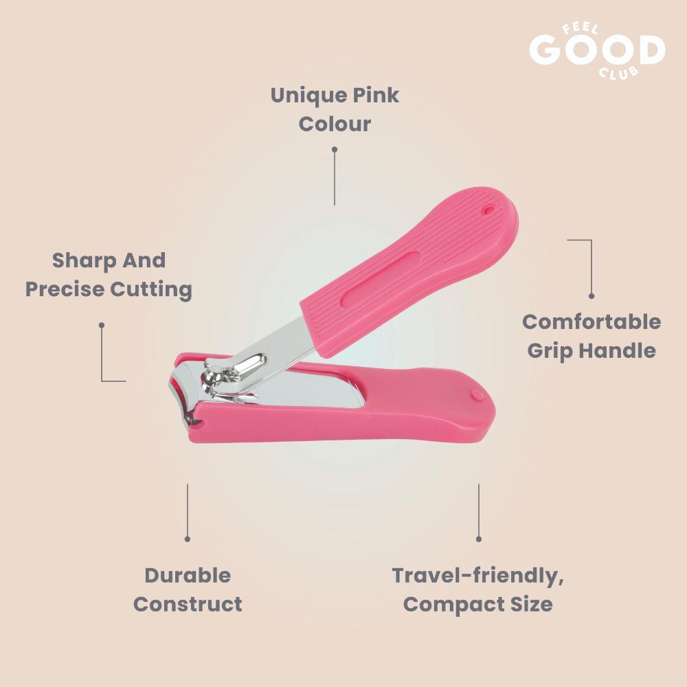 Pink Nail Clipper For Cutting Trimming Finger & Toe Nails For Diy Manicure Pedicure