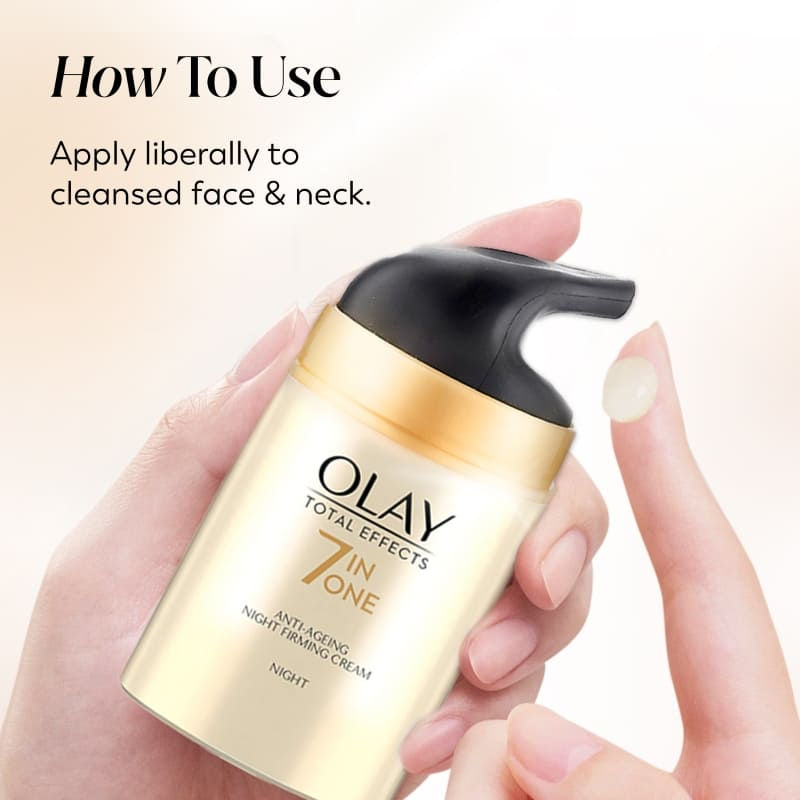 Total Effects Night Cream, Fights 7 Signs Of Ageing With Niacinamide And Green Tea Extracts