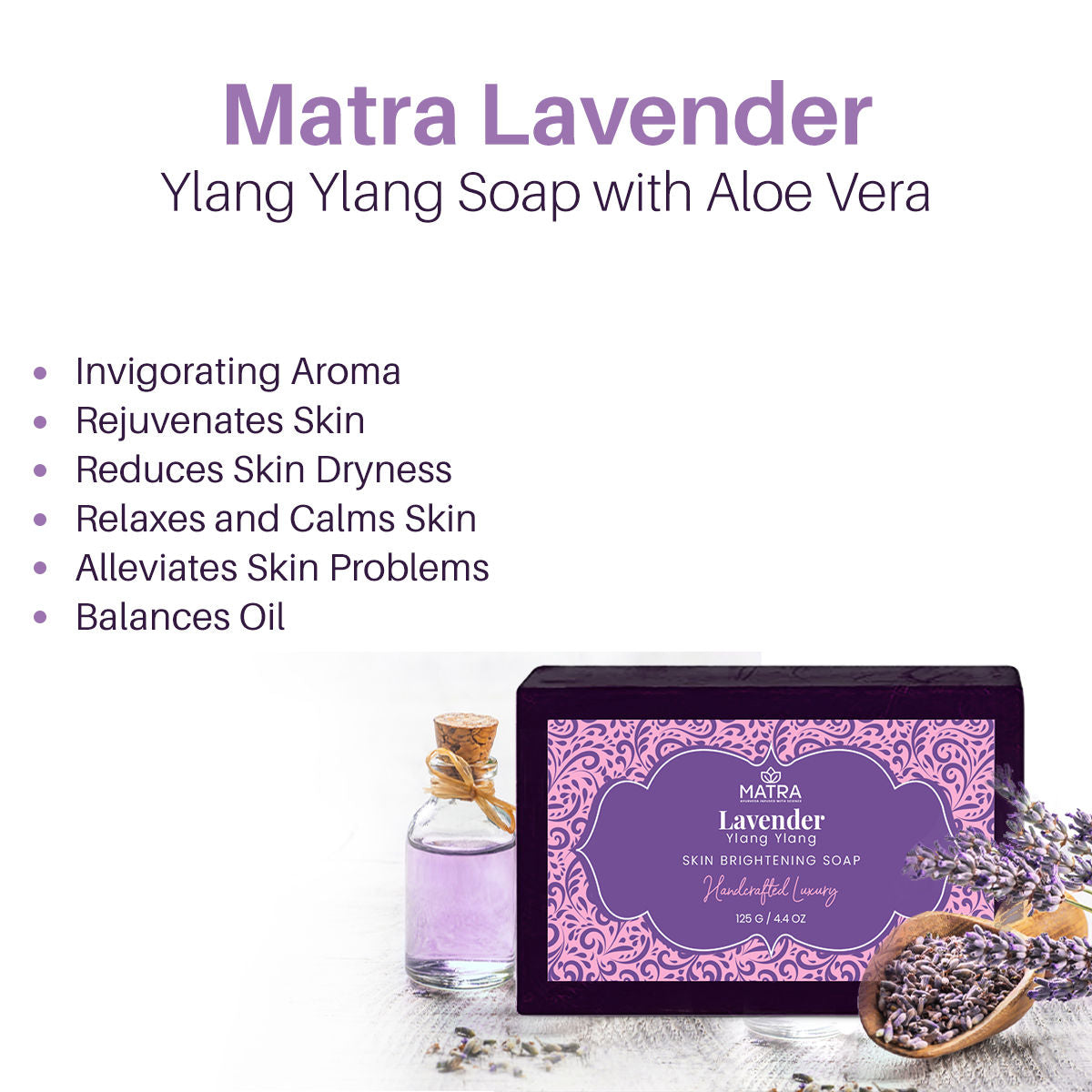 Lavender Ylang Ylang Handmade Soap Natural Bathing Bar With Aloe Vera