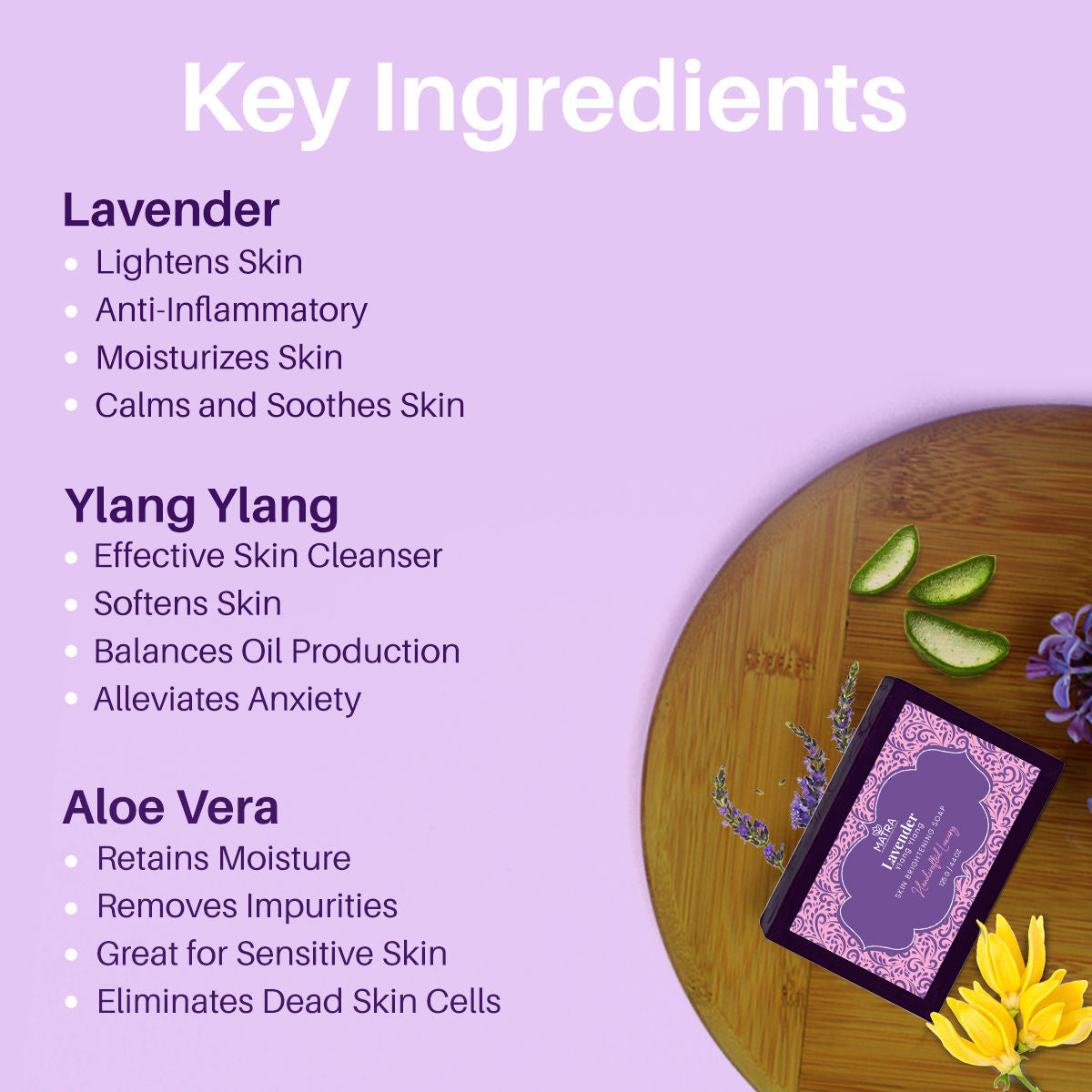 Lavender Ylang Ylang Handmade Soap Natural Bathing Bar With Aloe Vera