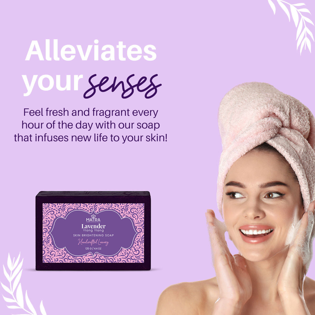 Lavender Ylang Ylang Handmade Soap Natural Bathing Bar With Aloe Vera