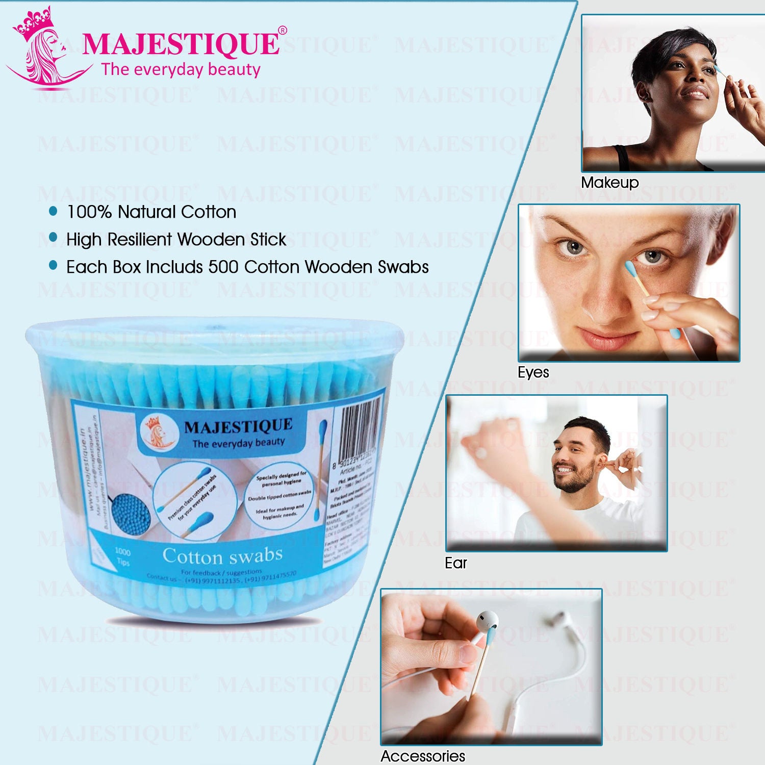 500-Swab Ear Cleaner Buds, Eco-Friendly And Multi-Functional Cotton Swab Stick