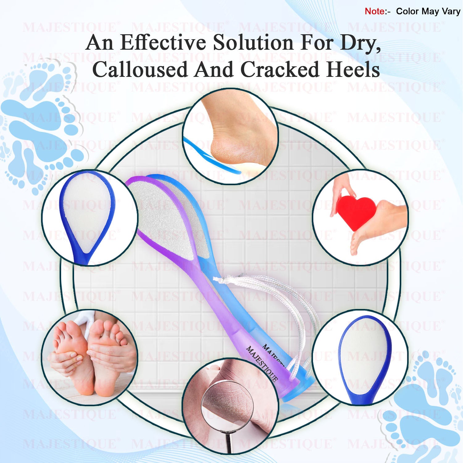 Foot File Foot Callus Remover- Double-sided (Color May Vary)