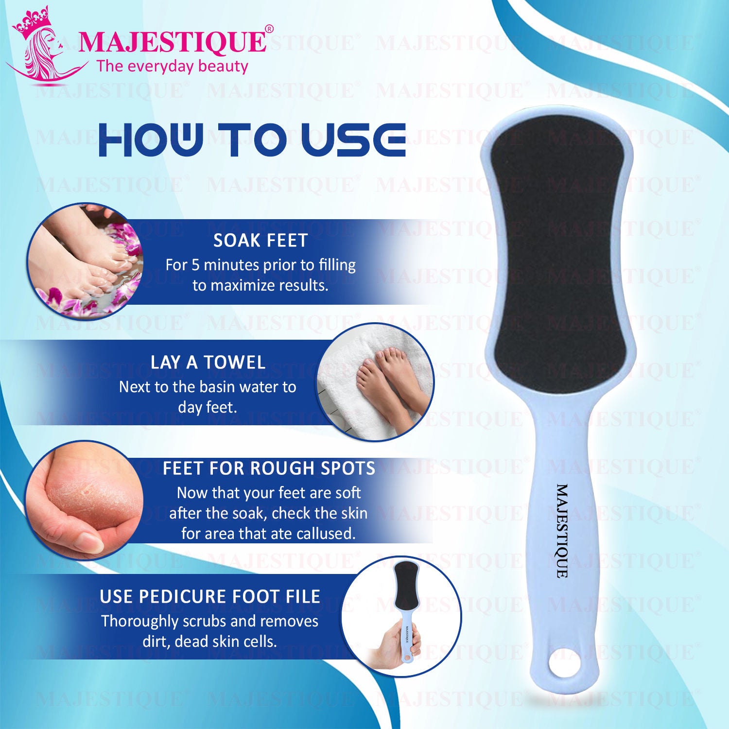 Foot Scrubber - Callus Remover & Pedicure Tool for Wet & Dry Feet - Color May Vary