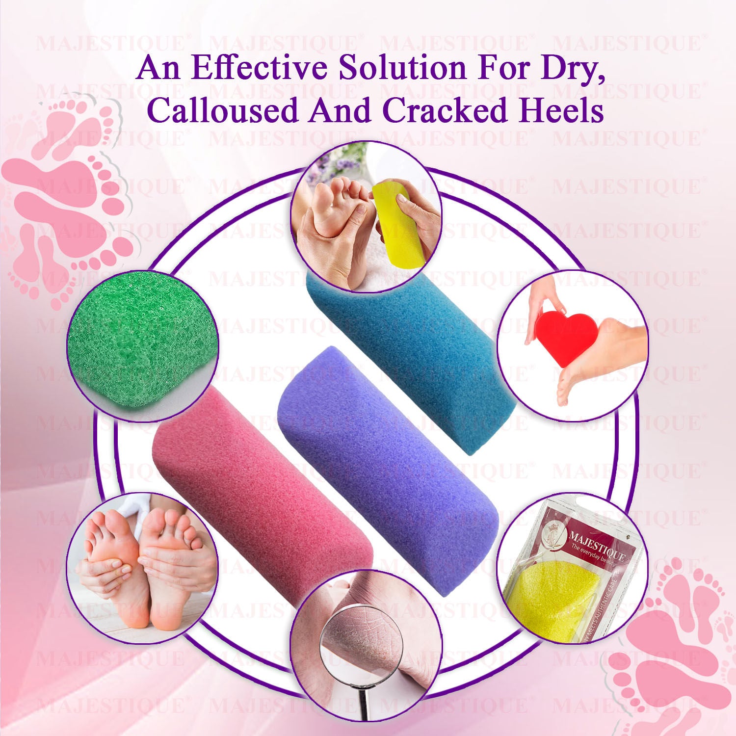 Moisturizing Body Wash & Sponge Foot Buffer, Clean Scent, Exfoliates - Color May Vary