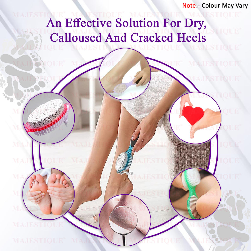 4-in-1 Hard Skin Remover for Legs - Foot Brush & Pedicure Tool - Color May Vary