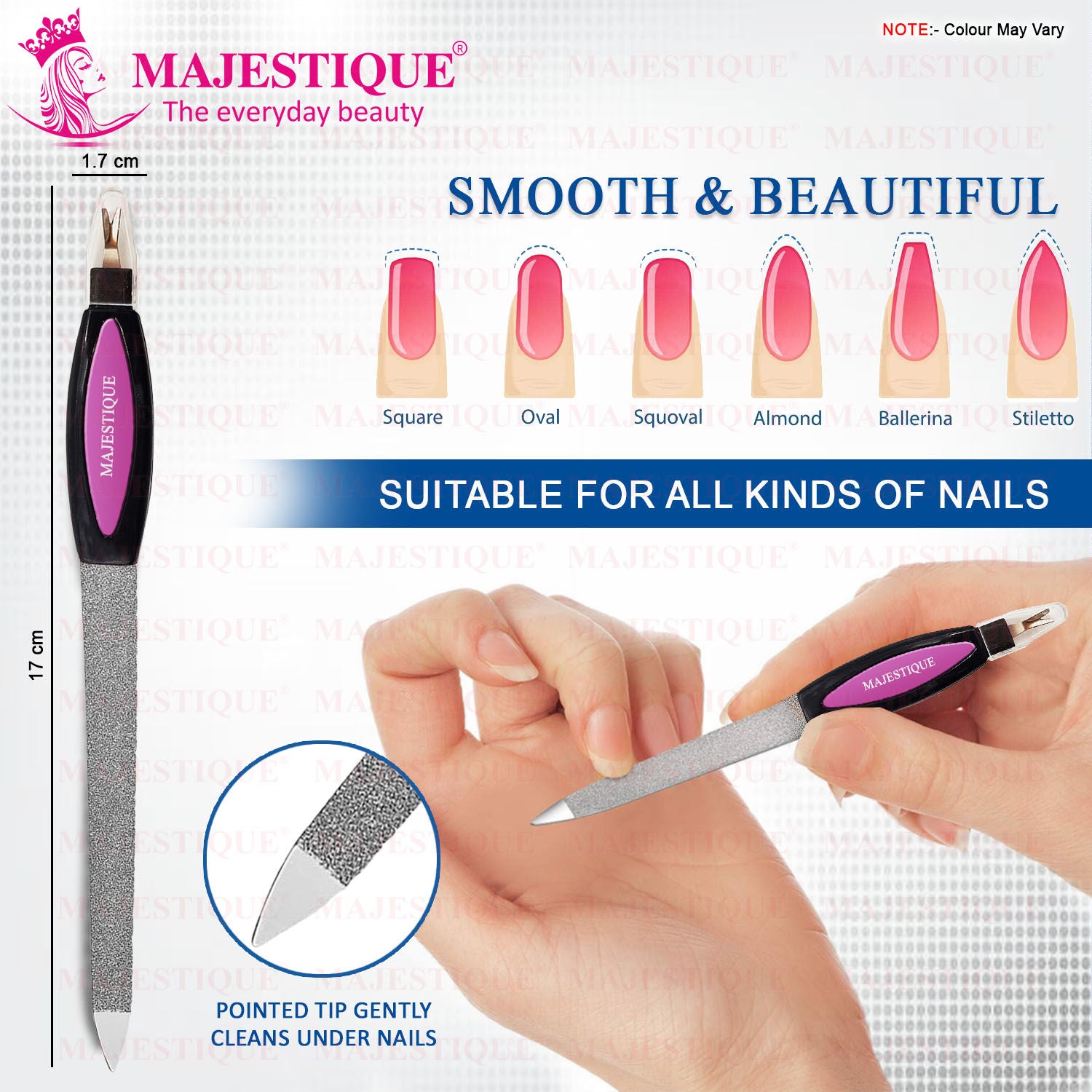 Nail File - Perfect for Filing, Shaping and Polishing - Color May Vary