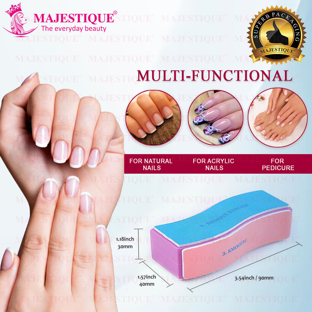 4-Way Manicure Pedicure Board Emery, Buffer, Sanding Files, Nail Care - Color May Vary