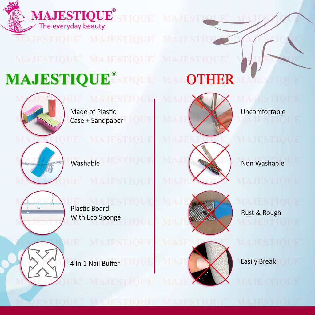 4-Way Manicure Pedicure Board Emery, Buffer, Sanding Files, Nail Care - Color May Vary