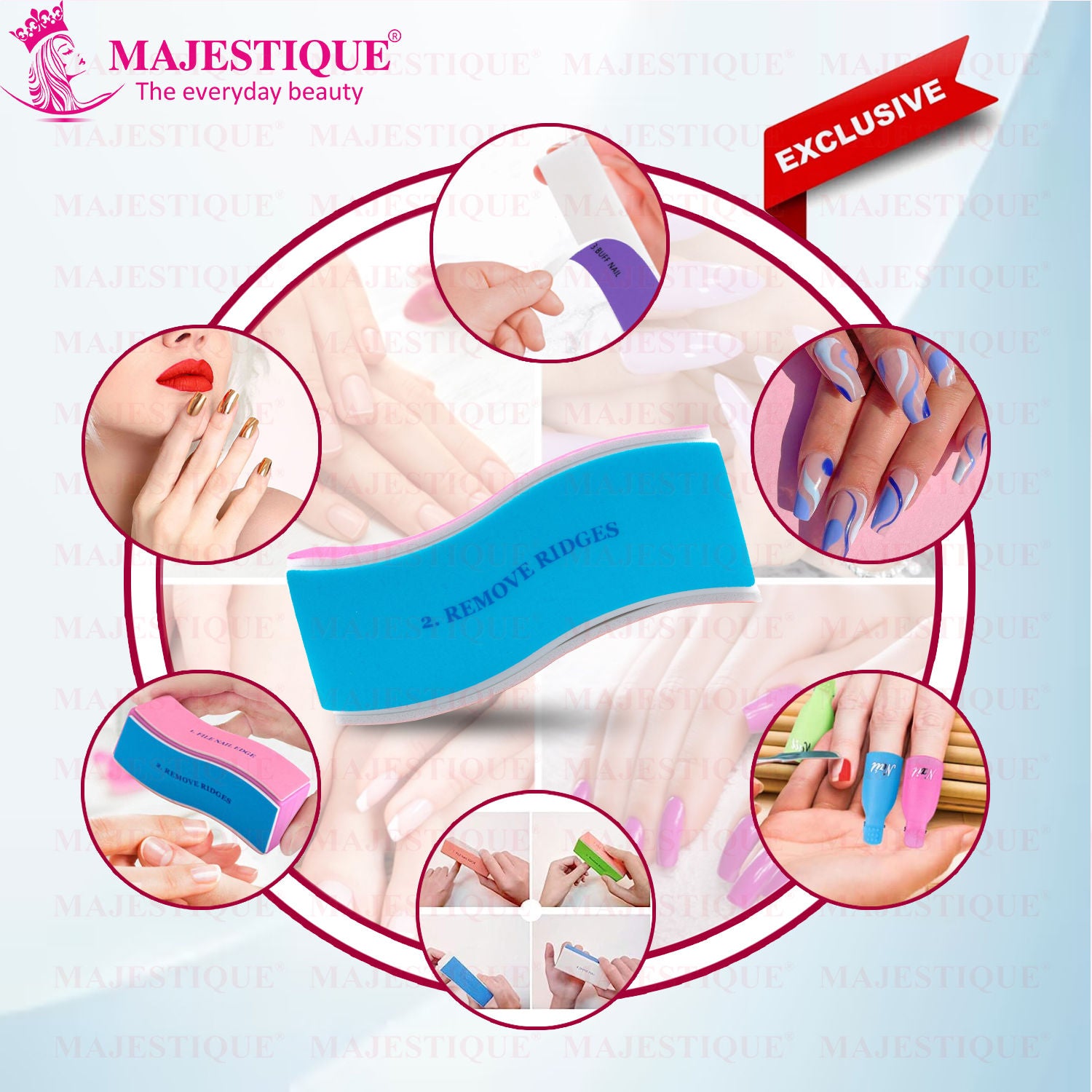4-Way Manicure Pedicure Board Emery, Buffer, Sanding Files, Nail Care - Color May Vary