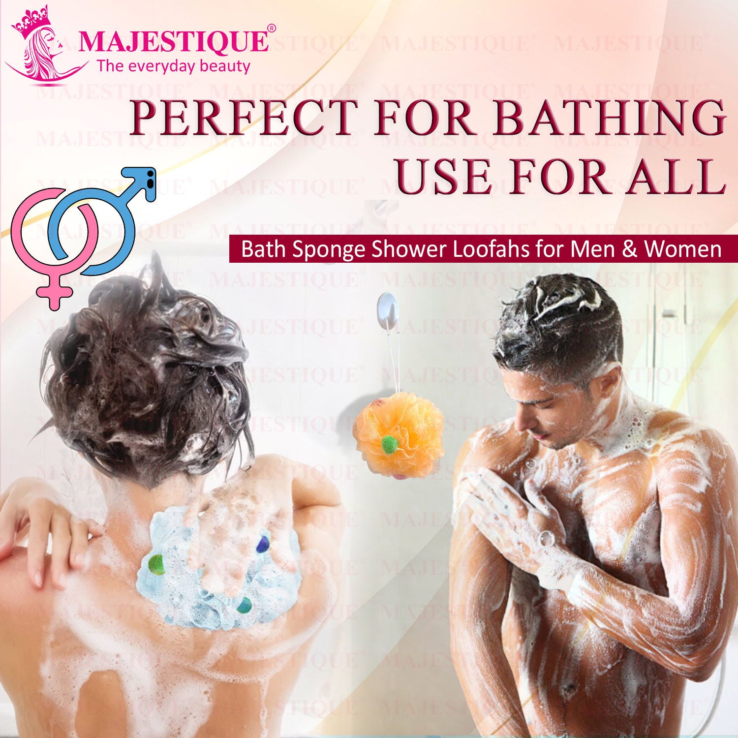 Loofah With Active Spheres Mesh Shower Sponge (Color May Vary)