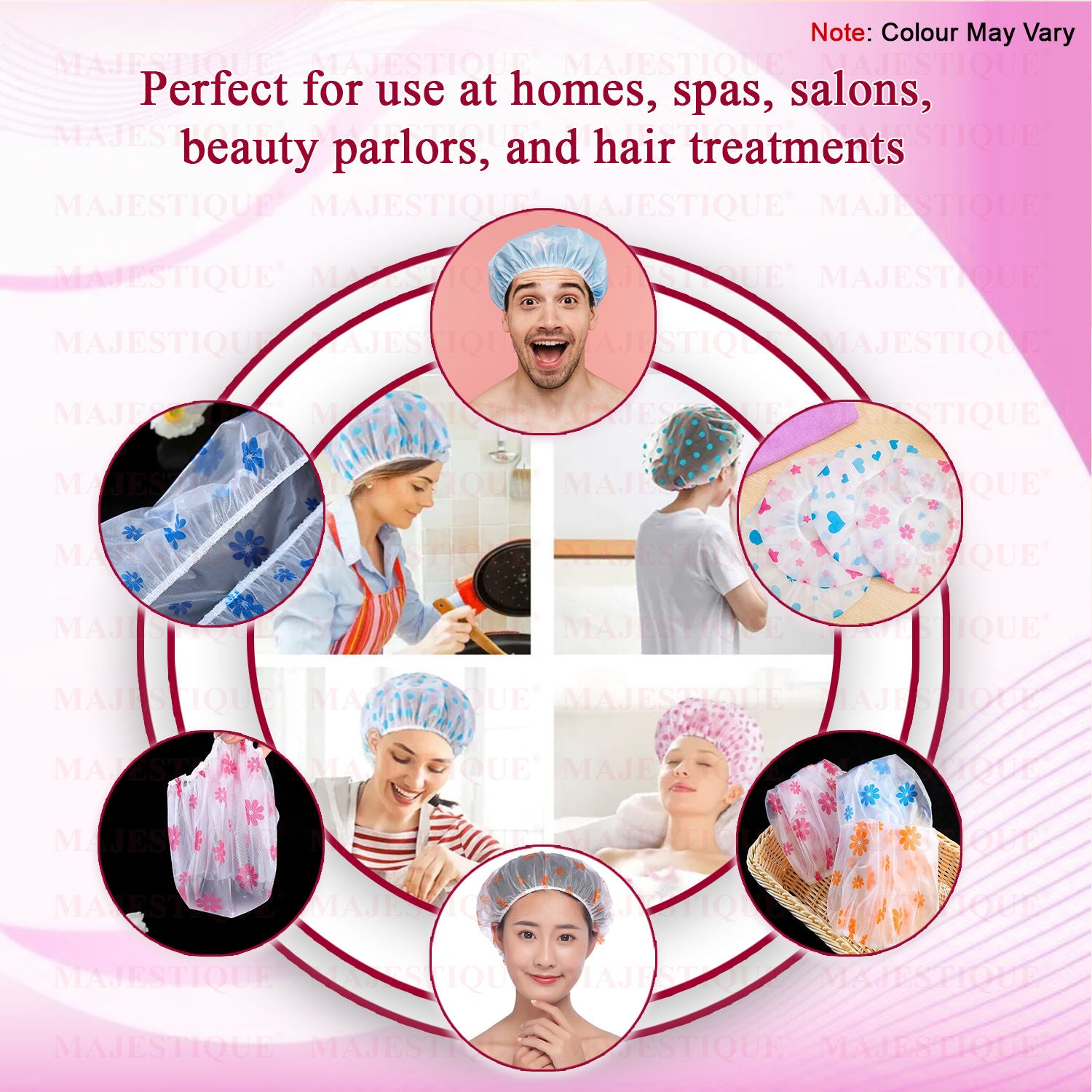 Premium Shower Cap (Colour May Vary)