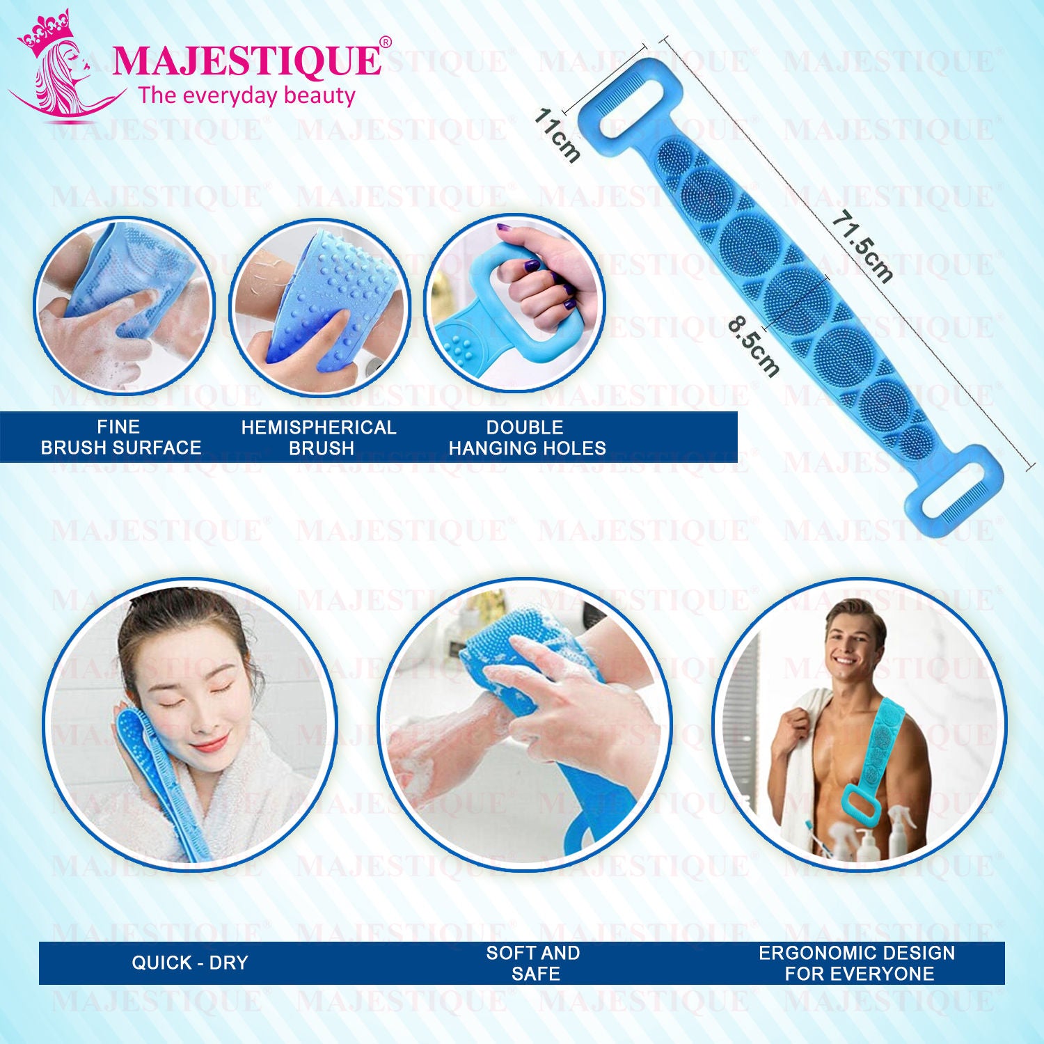 Bath Scrub Belt With Handle( Colore May Very )-1 pcs