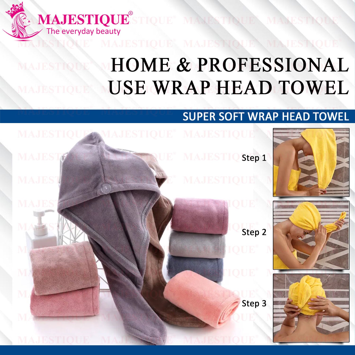 Hair Towel Wrap - Colour May Vary