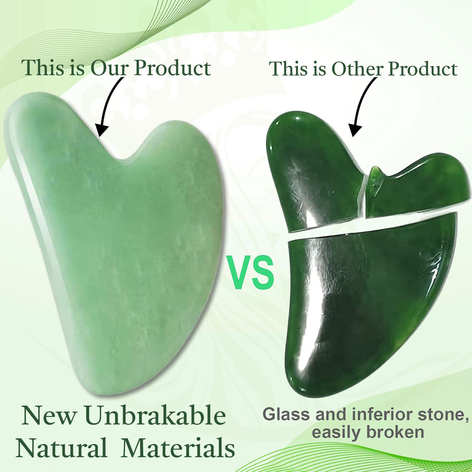 2Pcs Gua Sha Facial Tools, Natural Guasha Tool For Face - Color May Vary