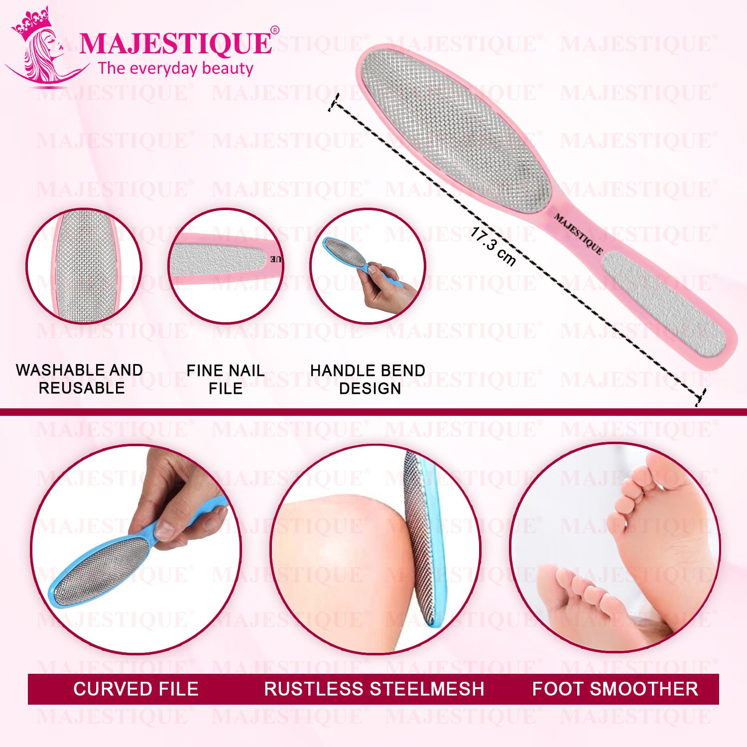 2 In 1 Plate Foot Scrubber & Emery Board Nail Filer - Color May Vary