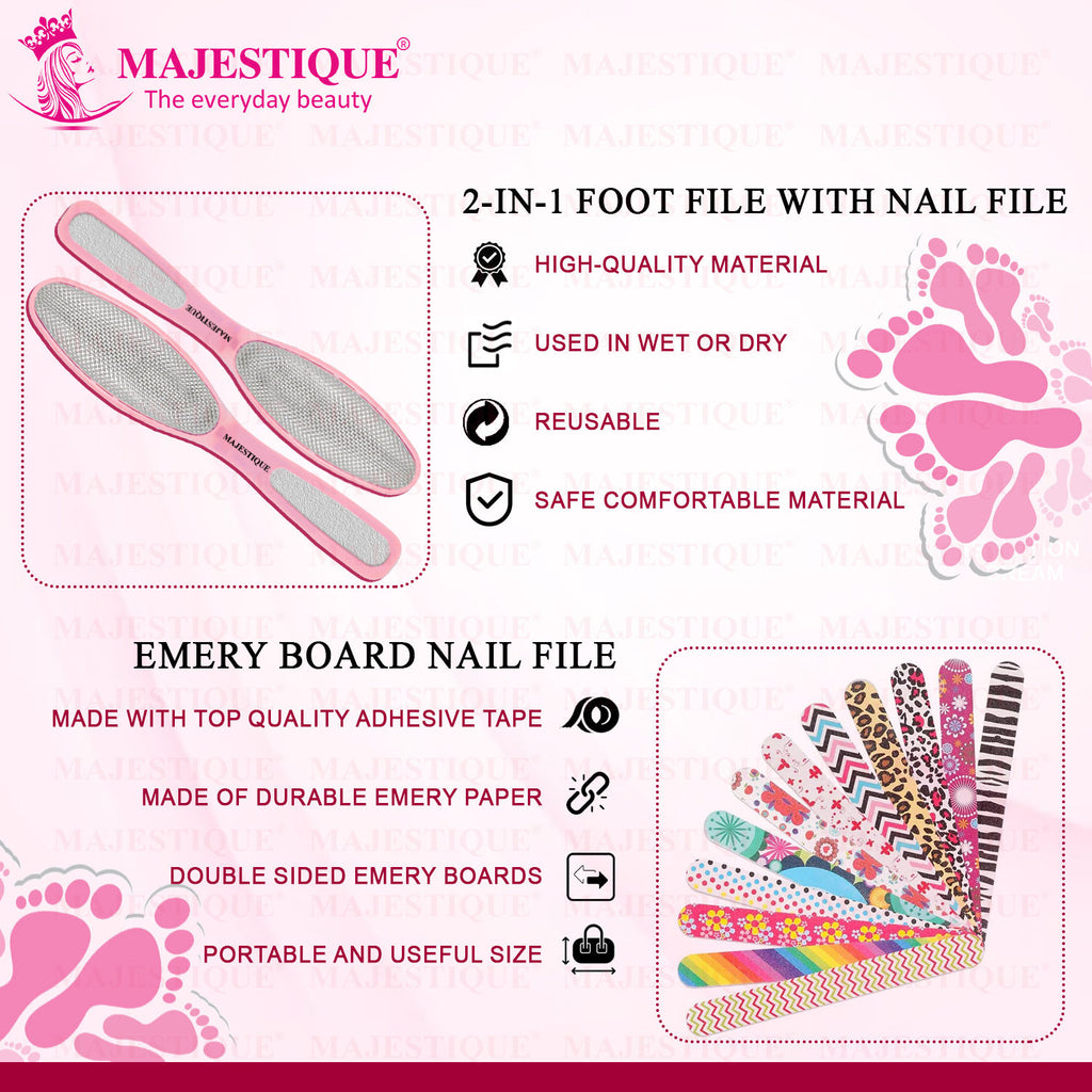 2 In 1 Plate Foot Scrubber & Emery Board Nail Filer - Color May Vary