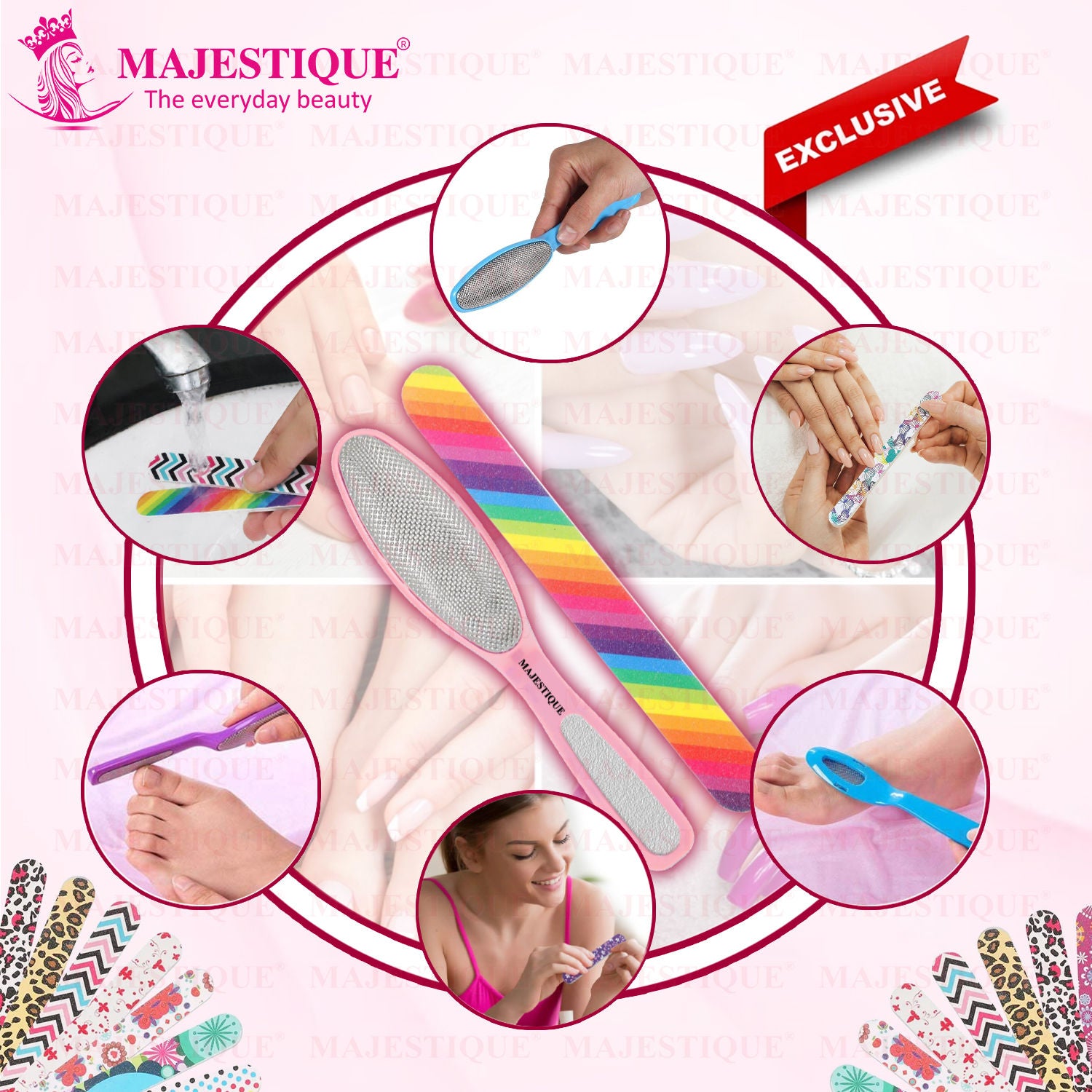 2 In 1 Plate Foot Scrubber & Emery Board Nail Filer - Color May Vary