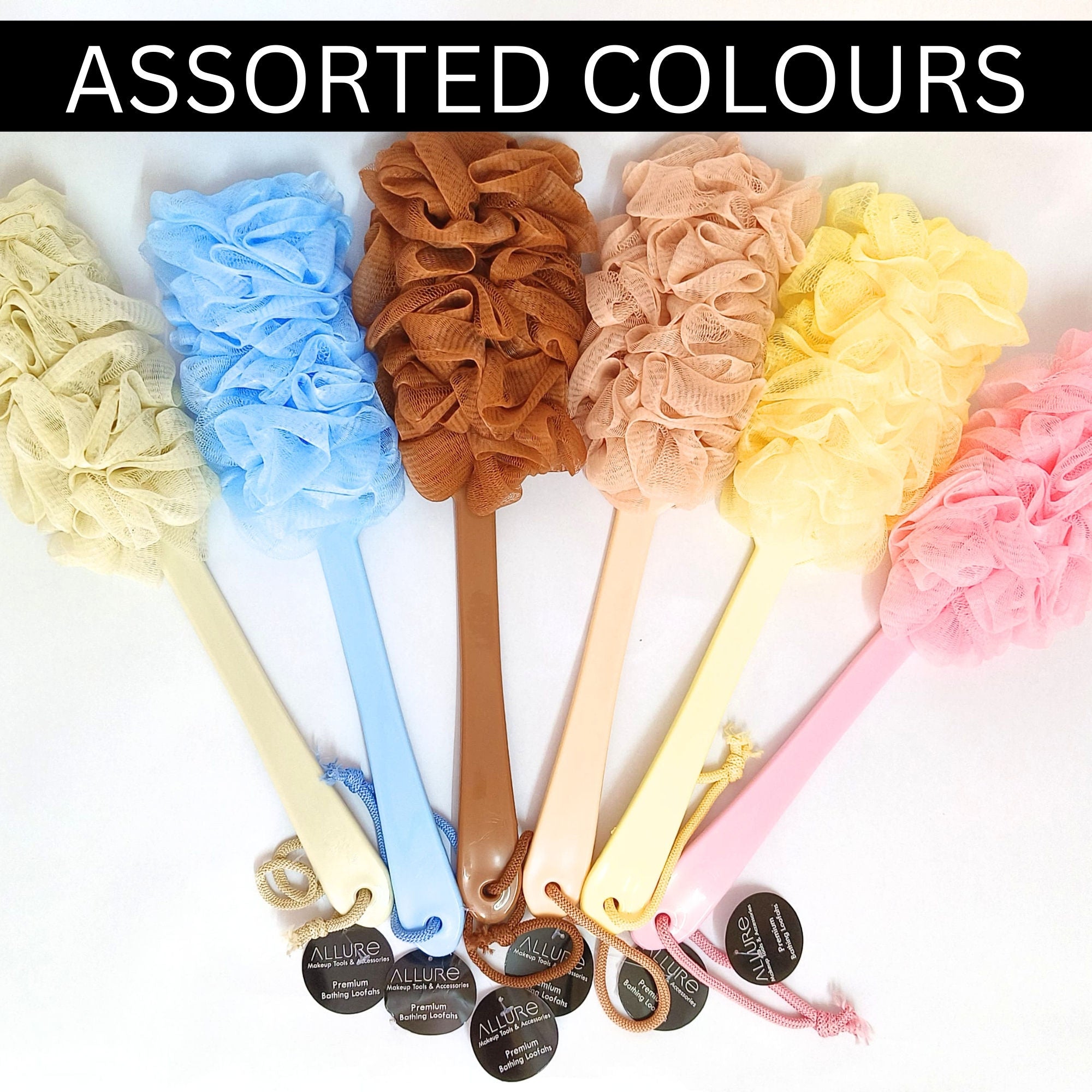 Bathing Brush Handle Loofah (Mix Colours)