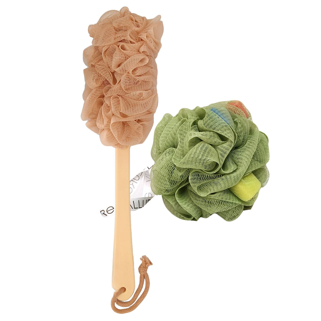 Bath Brush & Loofah Sponge Set (1N)