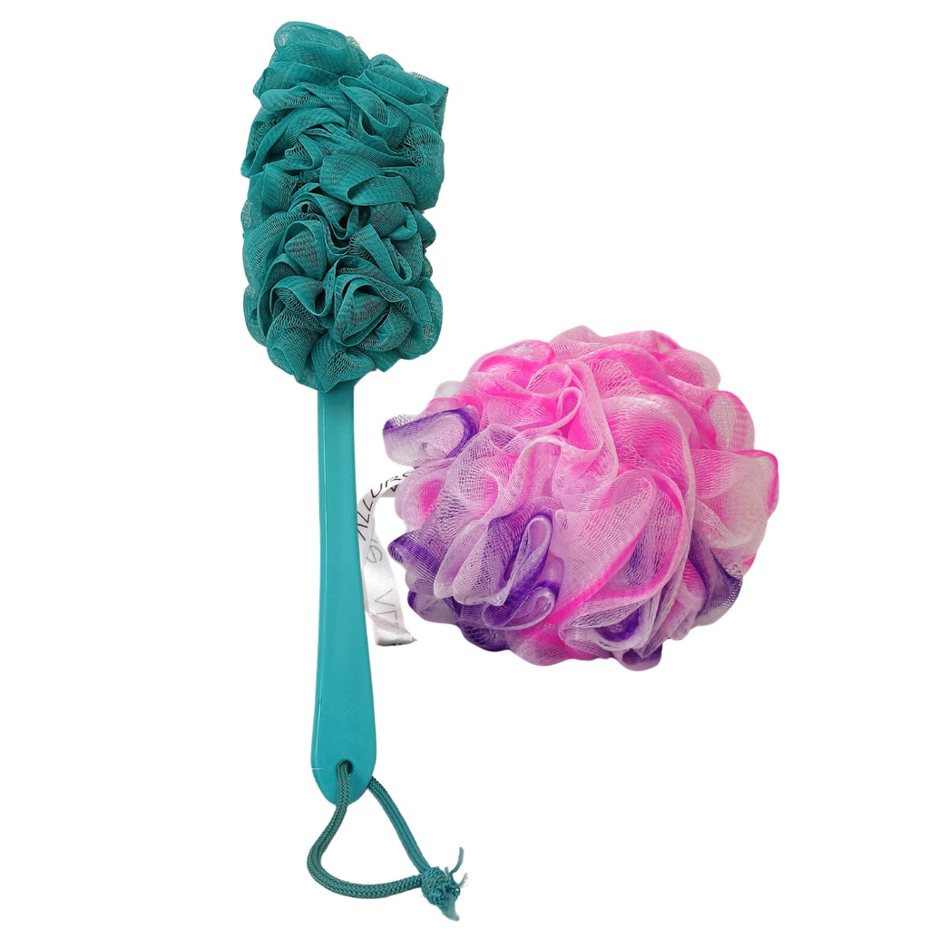 Dual Colors Bath Brush & Loofah Set - Color May Vary